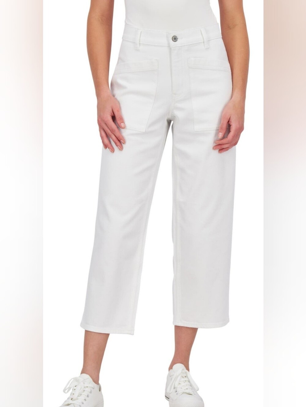 Lucky Brand White High Rise Wide Leg Crop Jeans US4/27